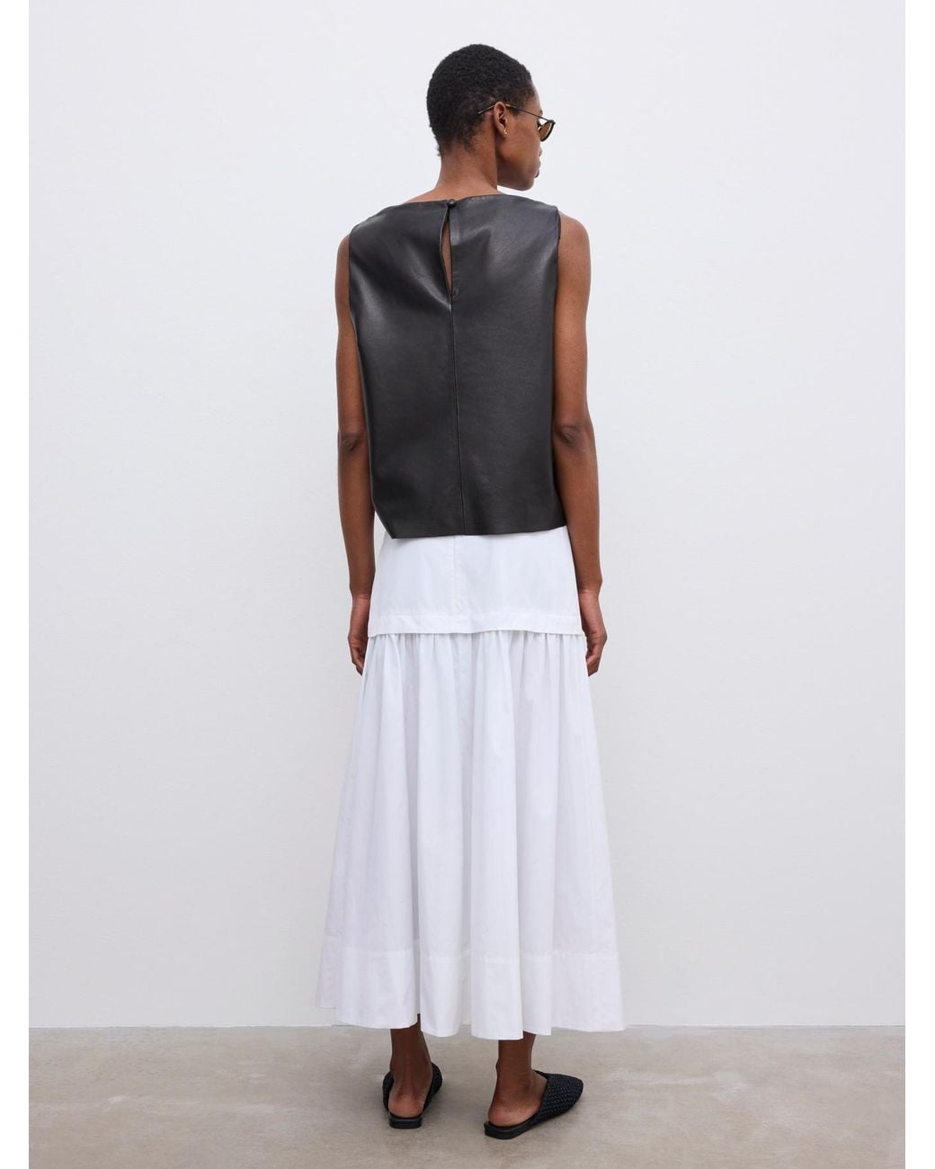 House of Dagmar White Cotton Maxi Skirt