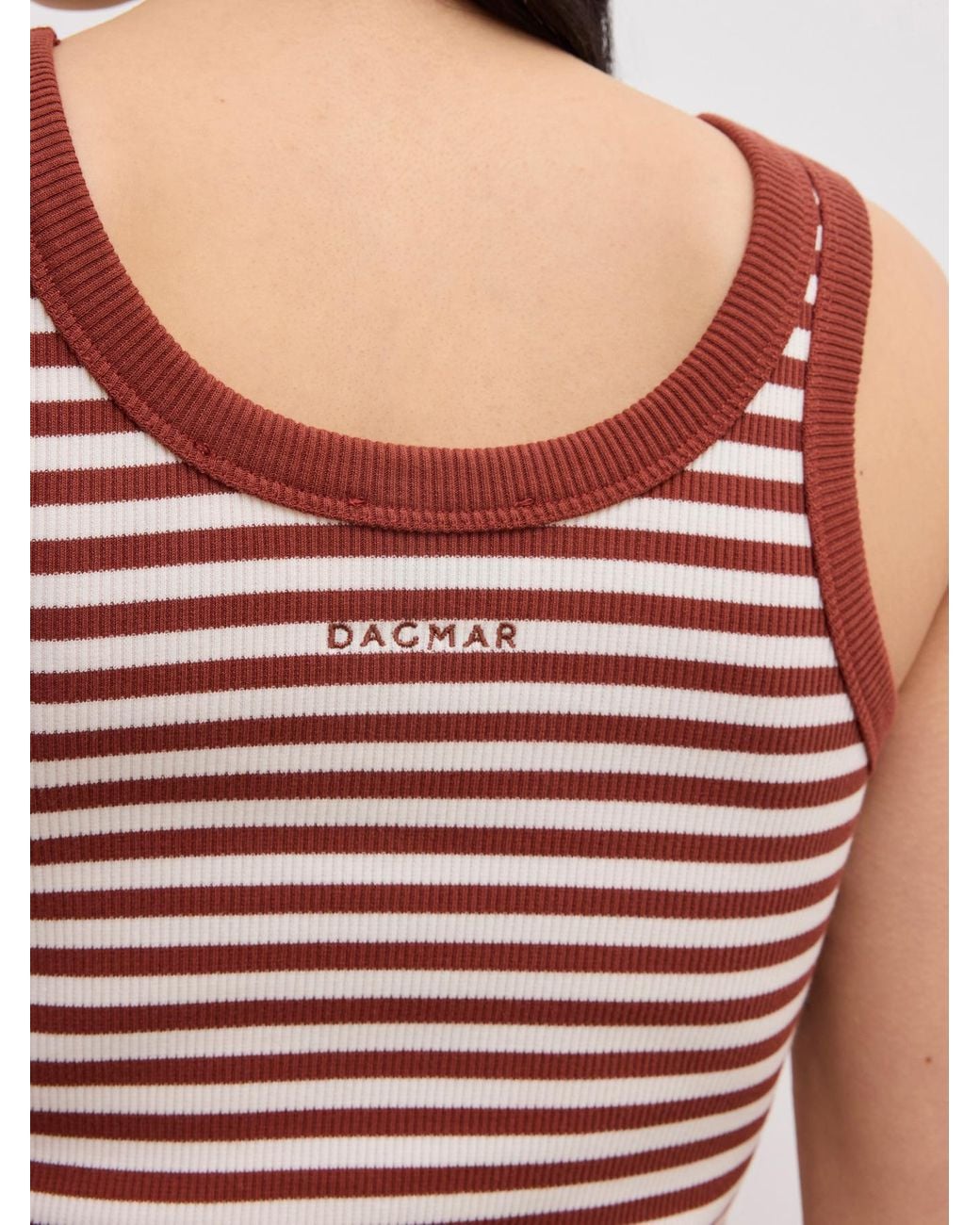 House of Dagmar White Ribbed Tank Top