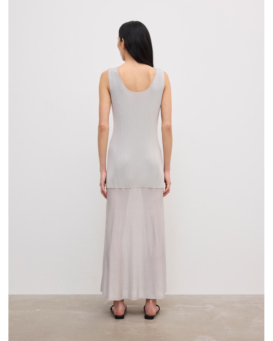 House of Dagmar White Fluid Knit Dress