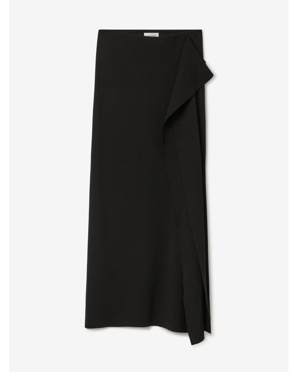 House of Dagmar Black Draped Knit Skirt