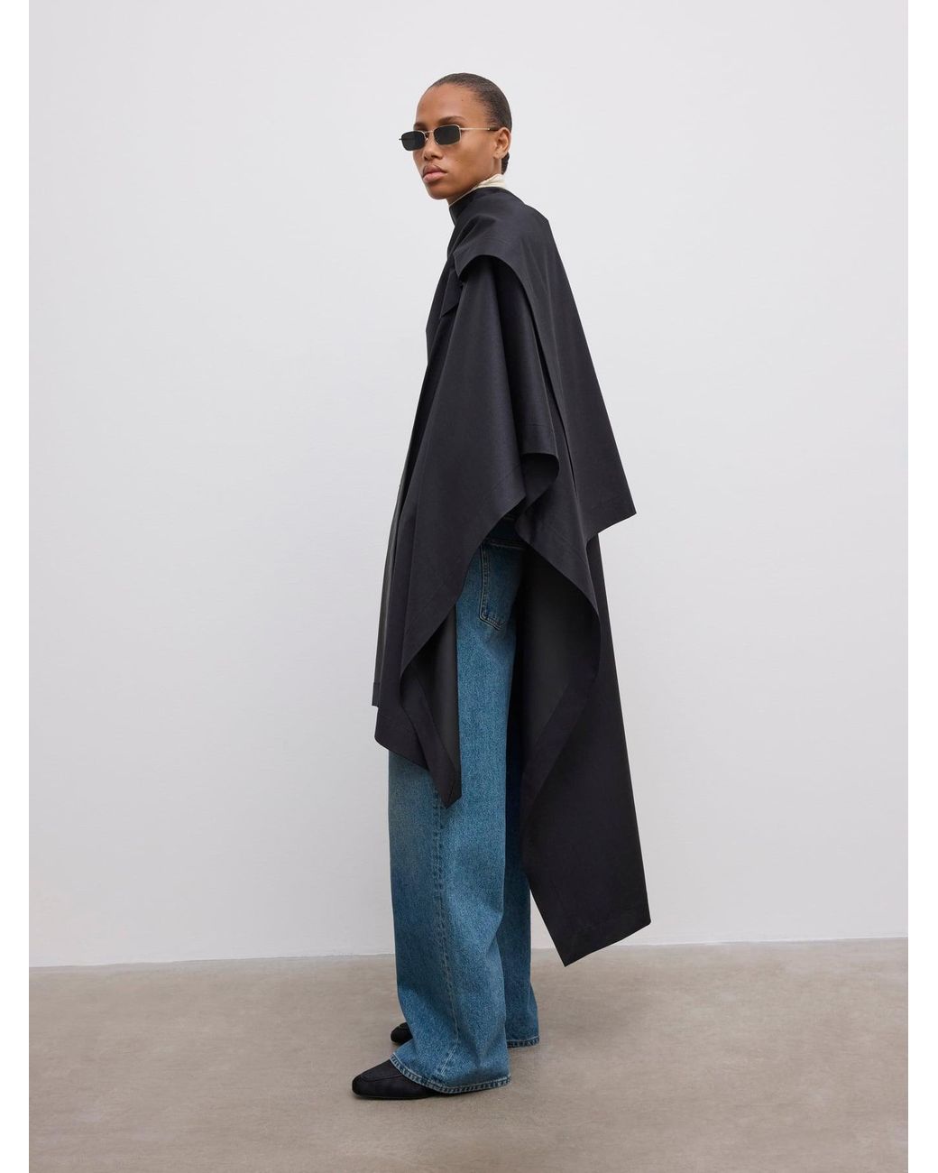 House of Dagmar Blue Wool Cape