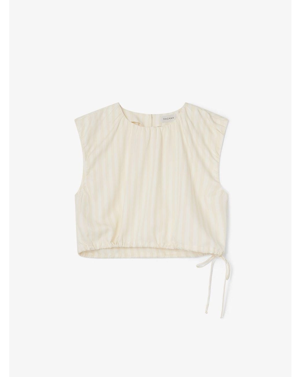 House of Dagmar White Cropped Striped Top