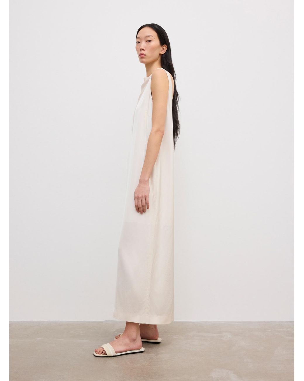House of Dagmar White Sheer V-Neck Dress