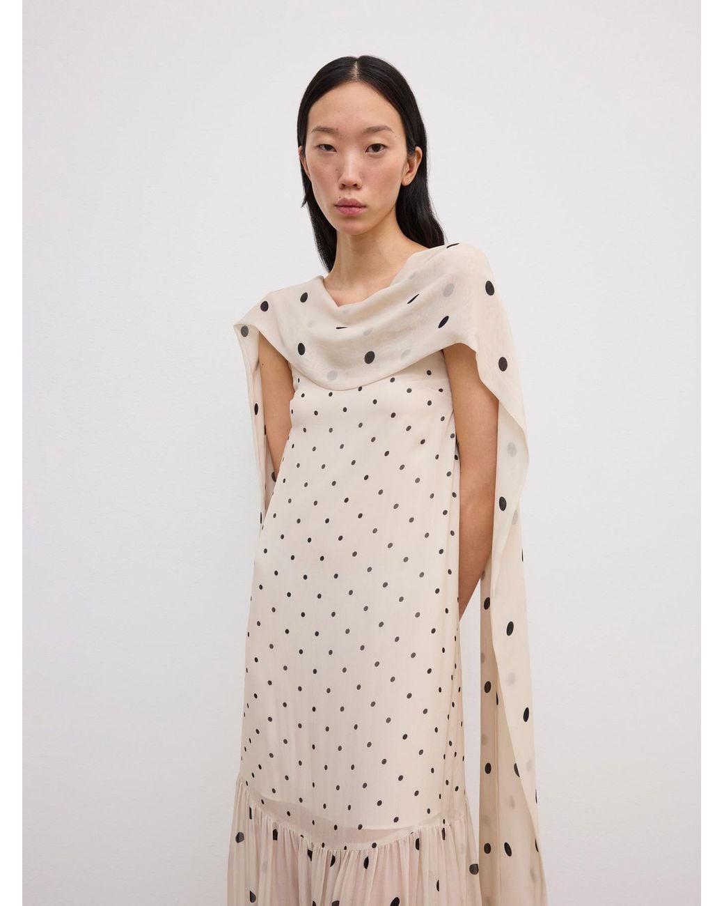 House of Dagmar Natural Dot Slip Dress