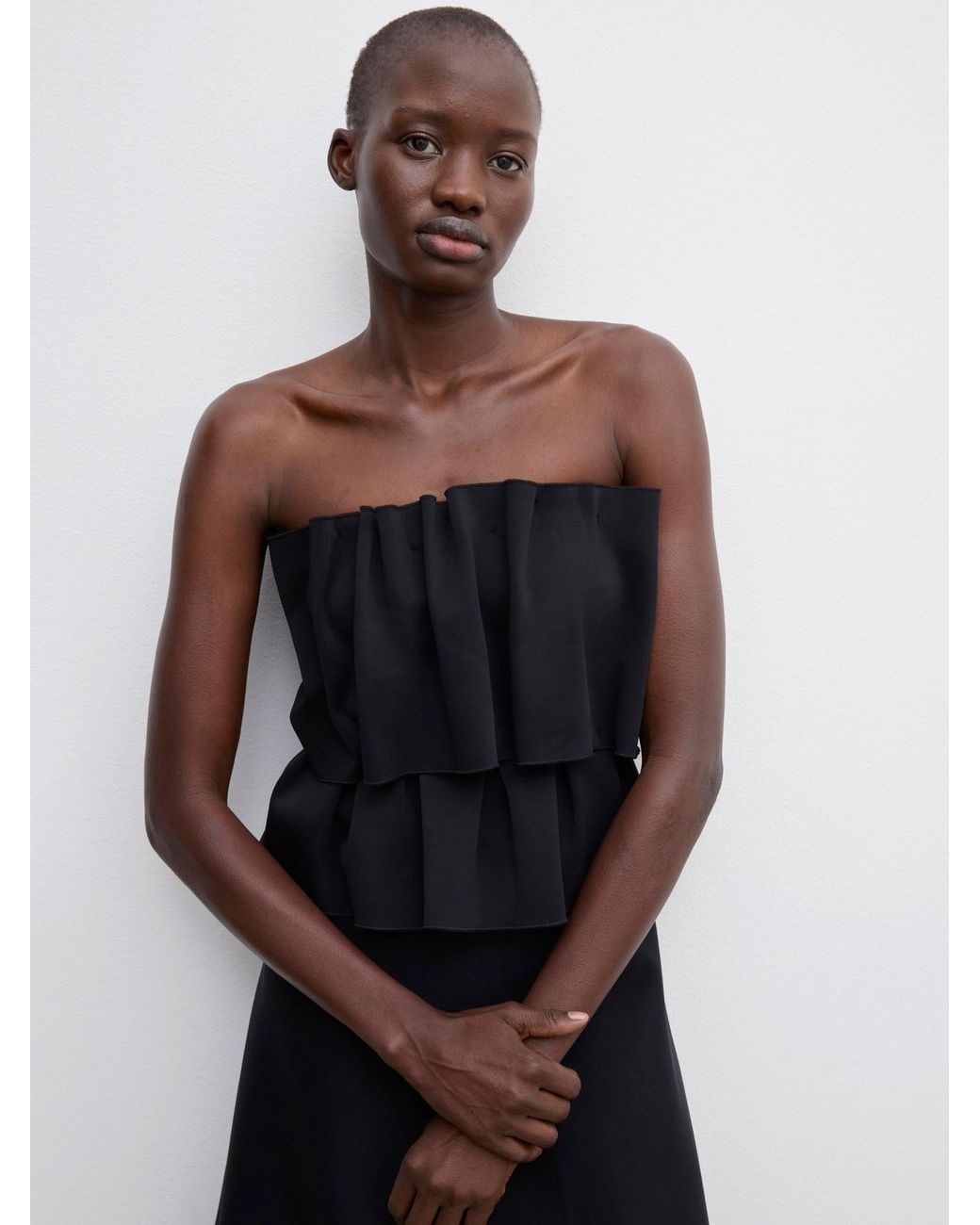 House of Dagmar White Sculpted Tube Dress