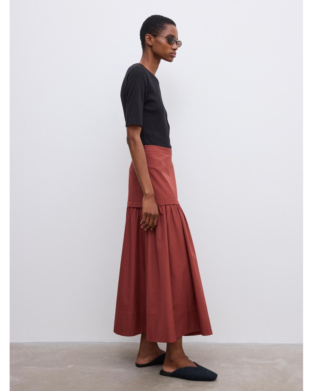 House of Dagmar Red Cotton Maxi Skirt