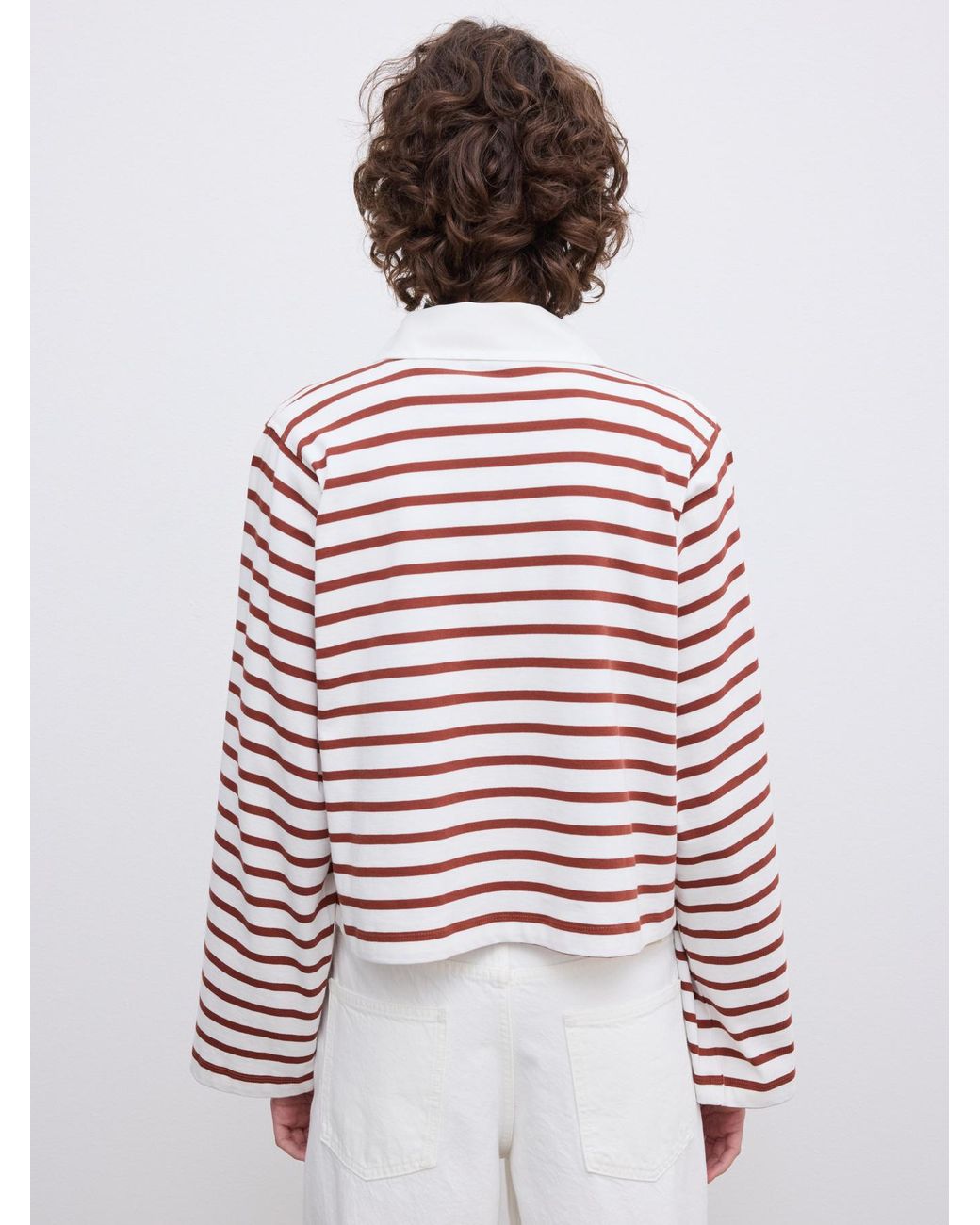 House of Dagmar White Striped Rugby Top