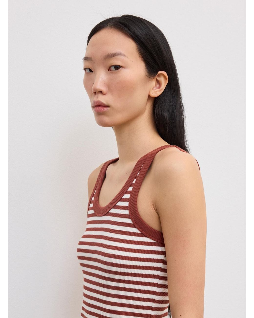House of Dagmar White Ribbed Tank Top