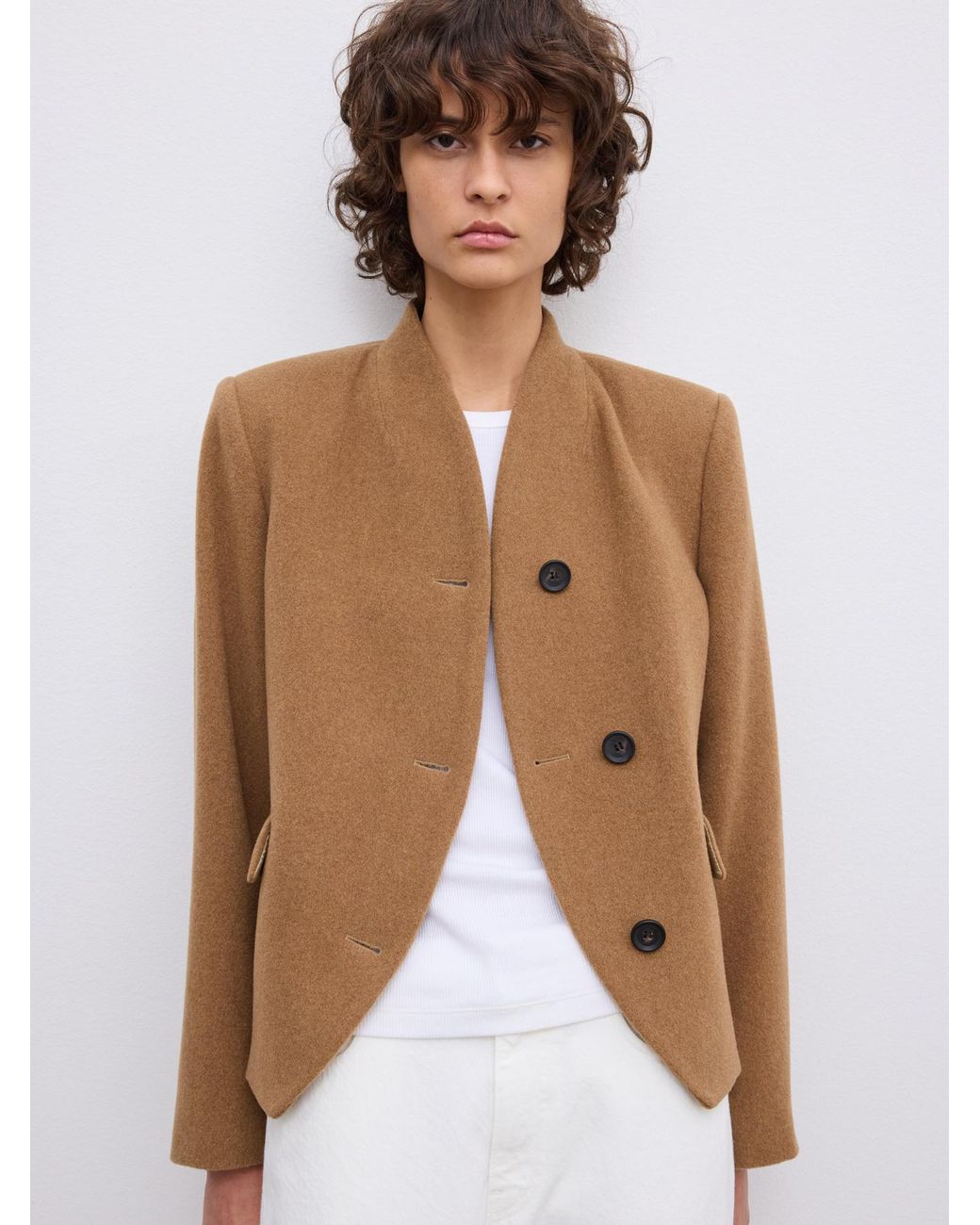 House of Dagmar White Short Curved Jacket
