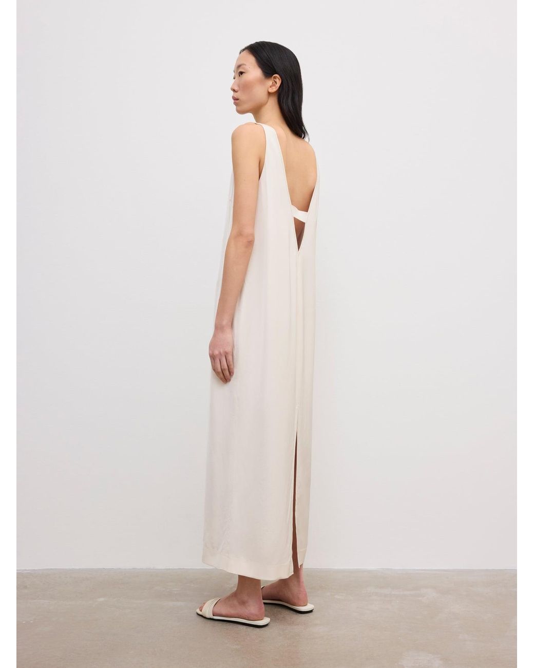House of Dagmar White Sheer V-Neck Dress