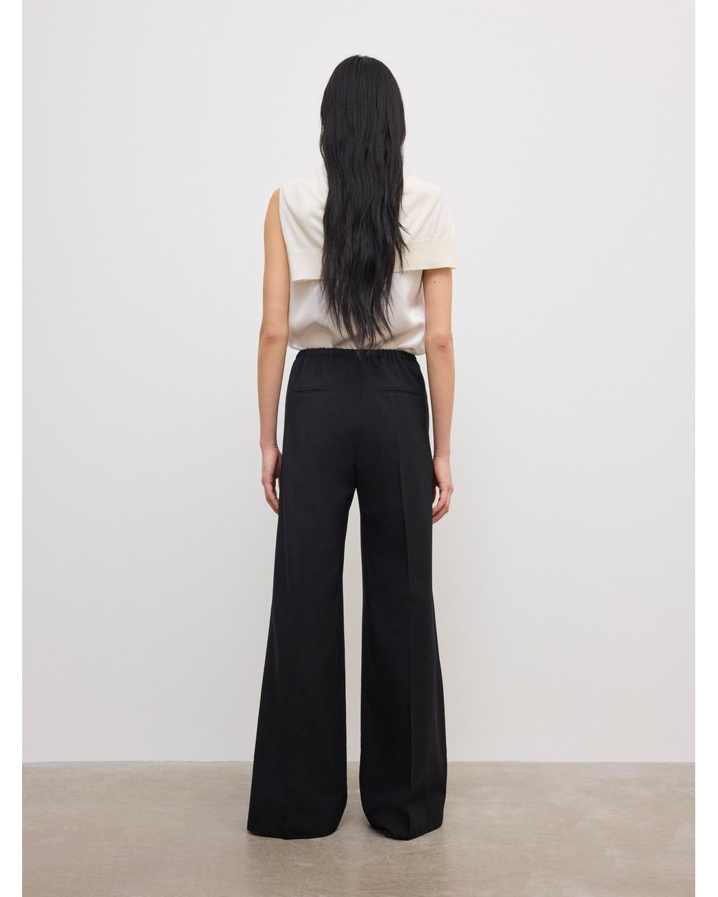 House of Dagmar White Elastic Wool Trouser