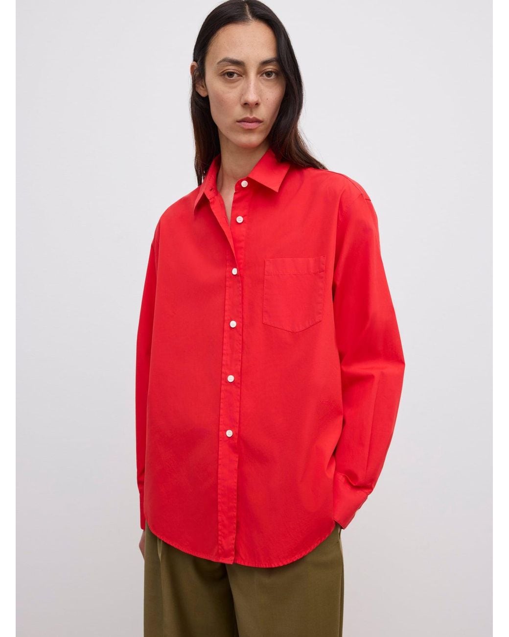 House of Dagmar Red Classic Poplin Shirt