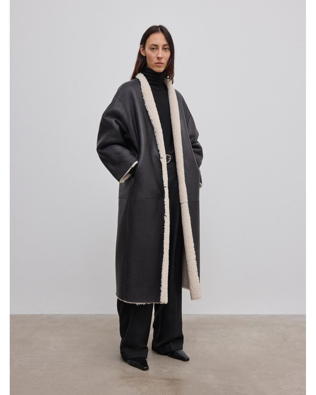 House of Dagmar White Shearling Coat