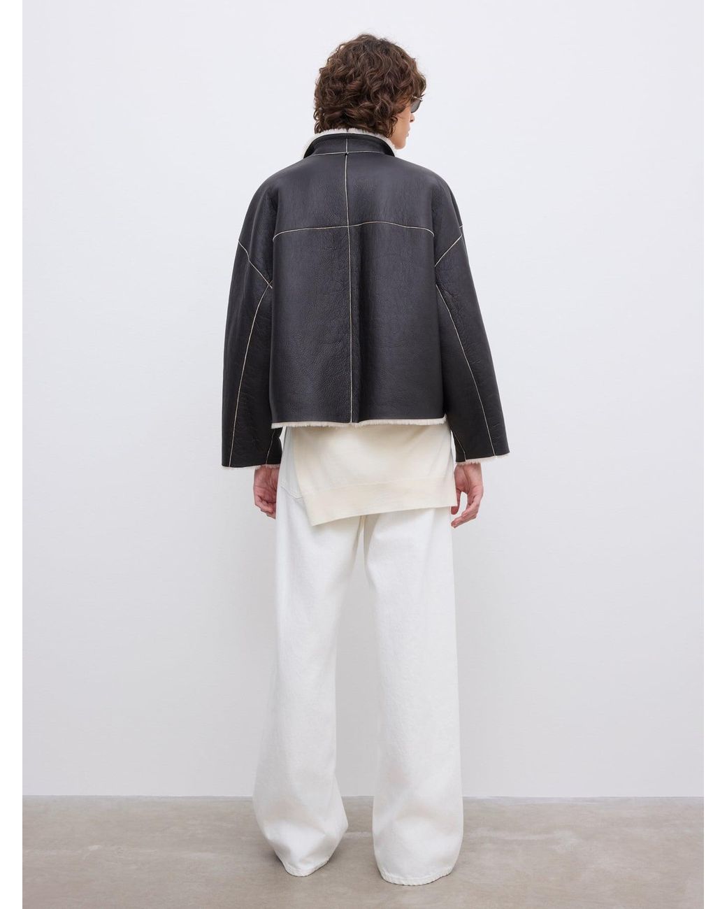 House of Dagmar White Short Shearling Jkt