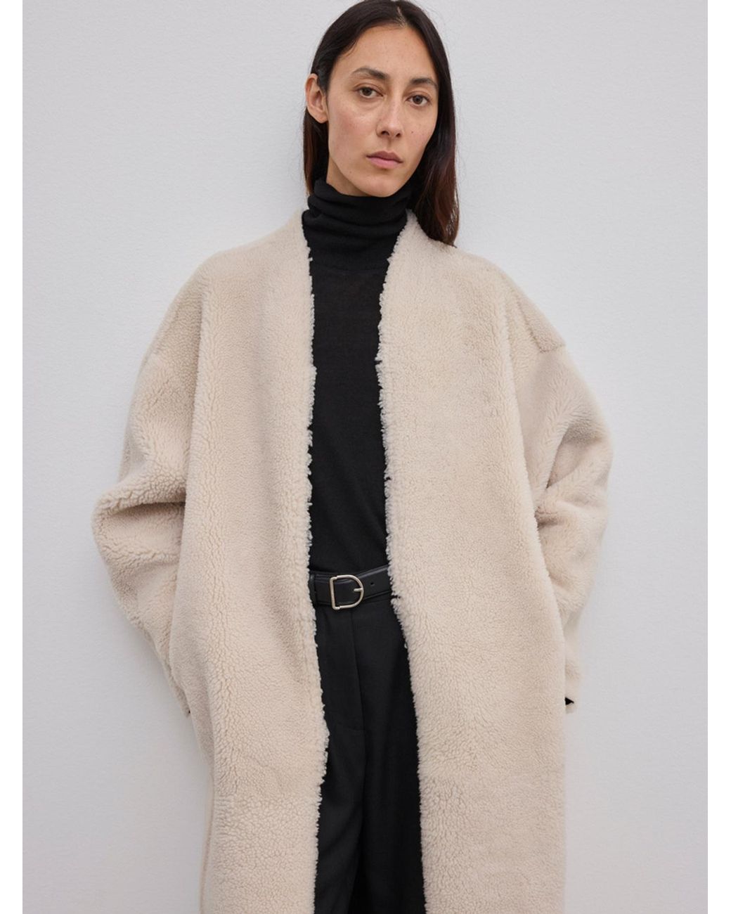 House of Dagmar White Shearling Coat