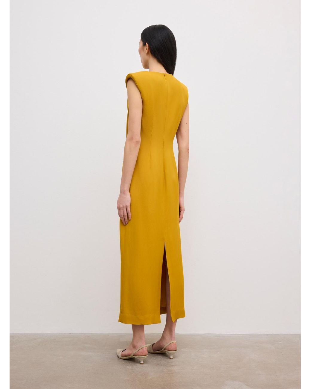 House of Dagmar Yellow Draped Maxi Dress