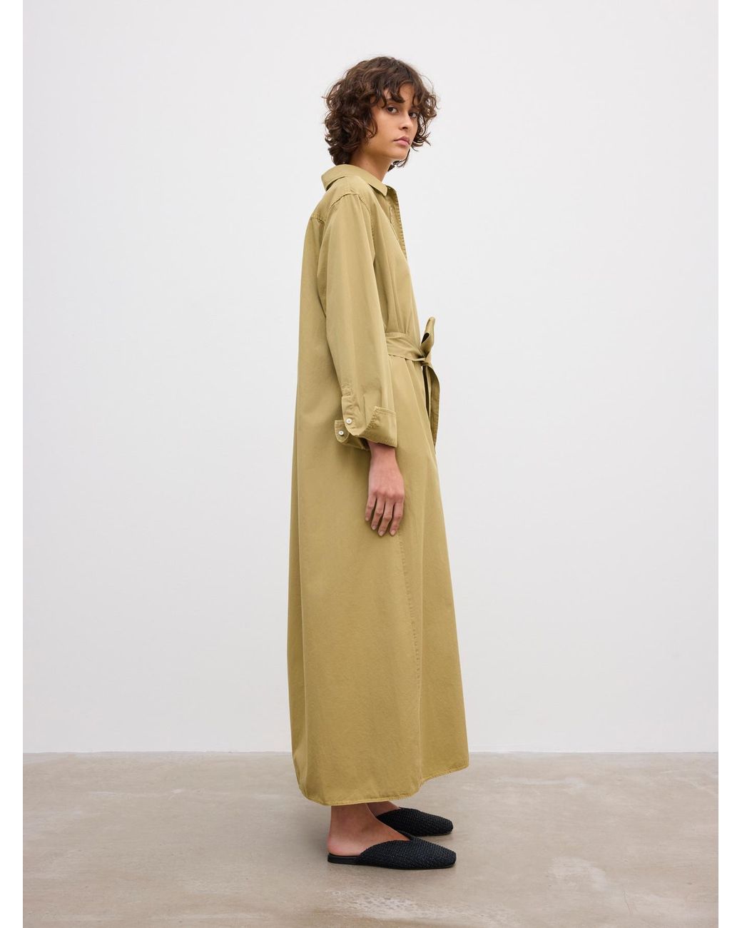 House of Dagmar Metallic Belted Shirt Dress