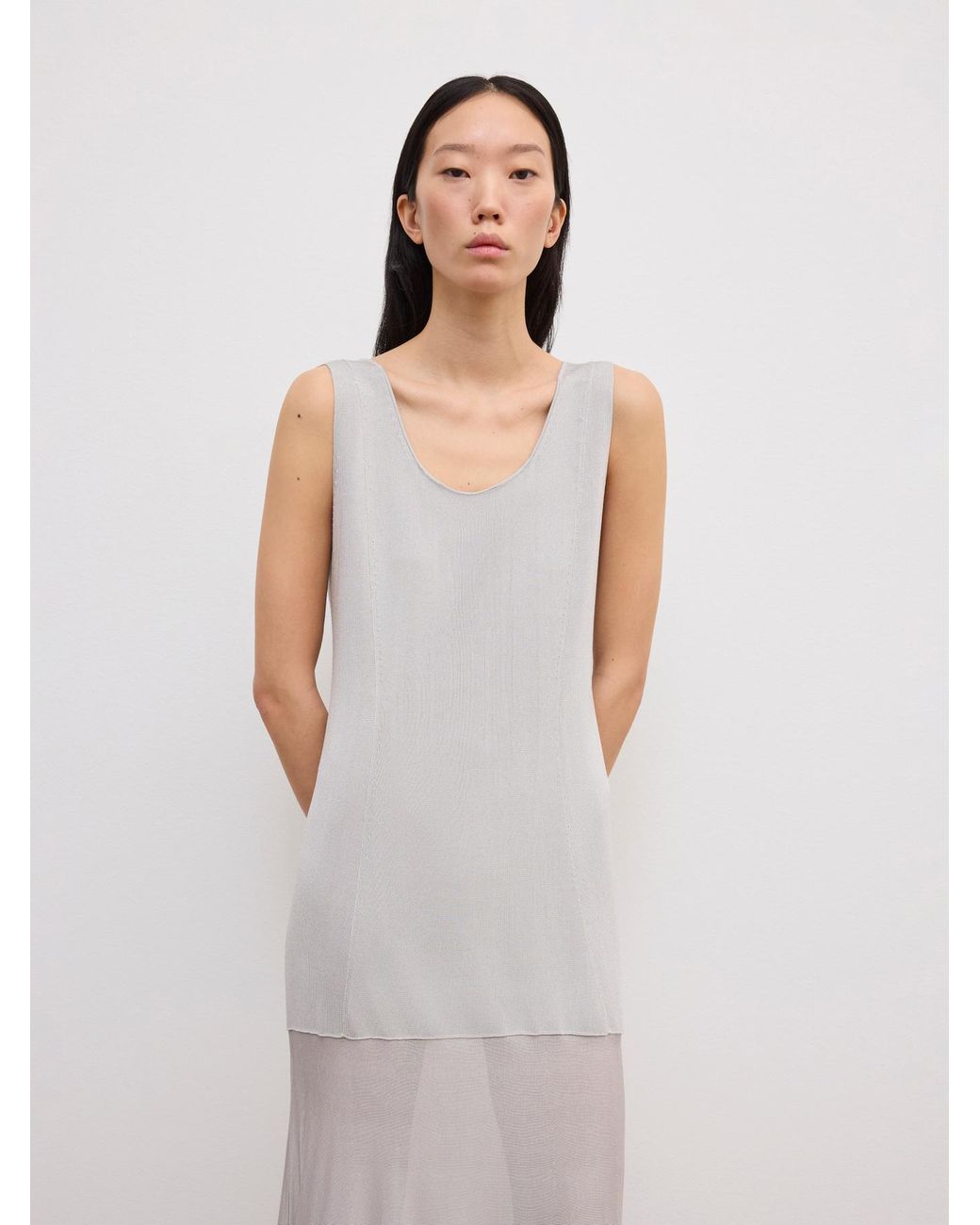 House of Dagmar White Fluid Knit Dress