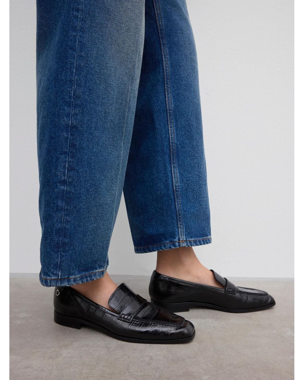 House of Dagmar Black Leather Loafers