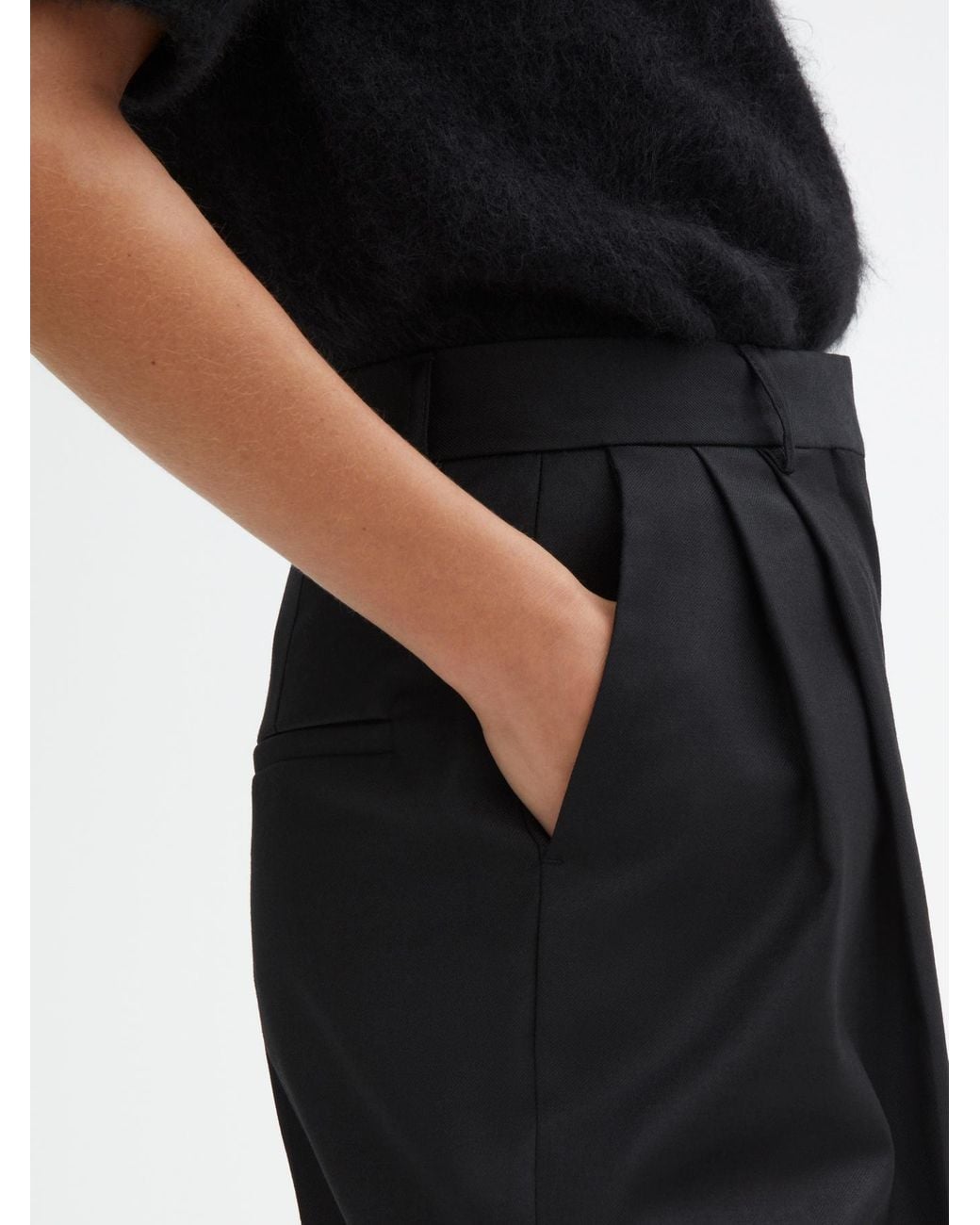 House of Dagmar Black Wide Suit Trousers Cropped