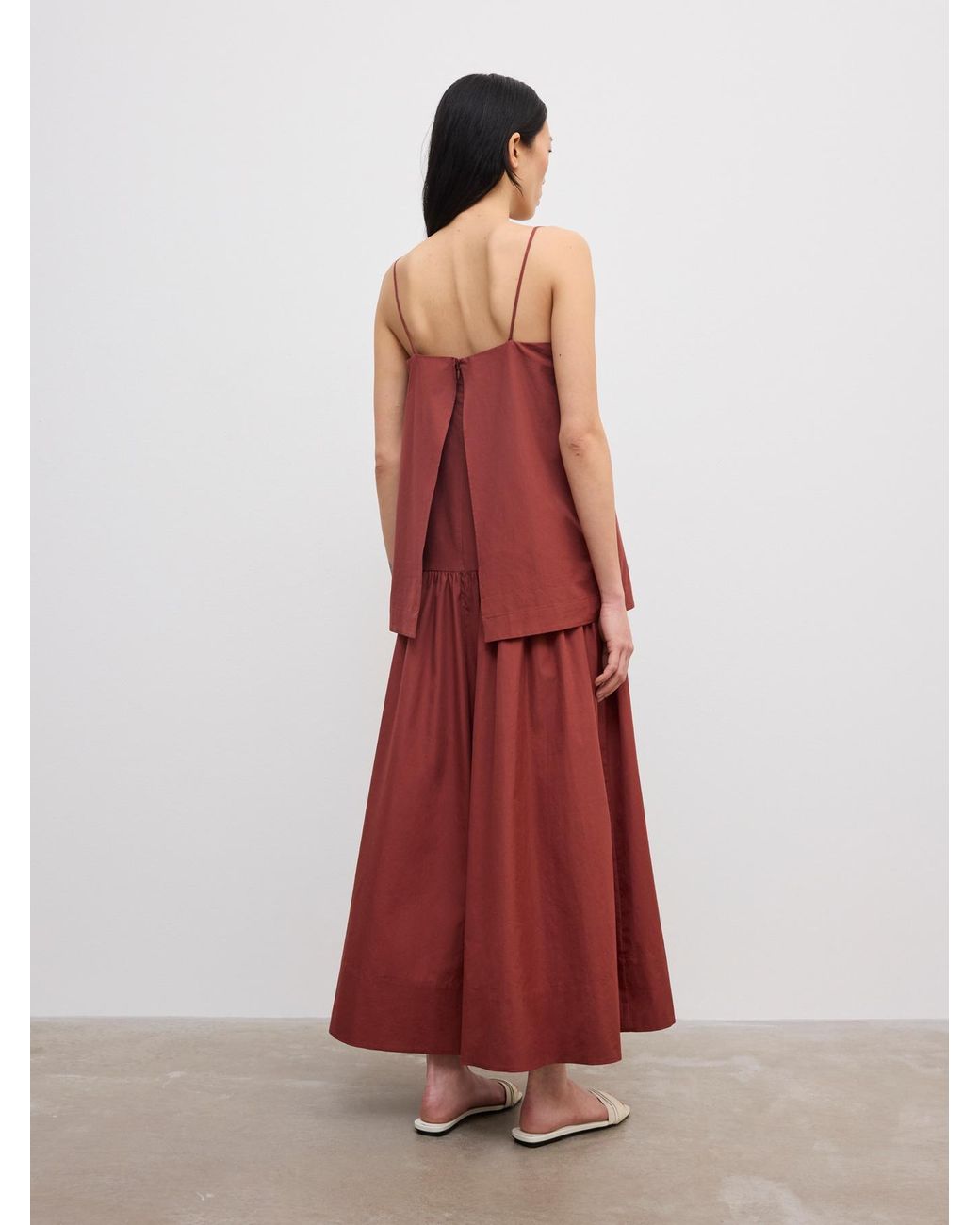House of Dagmar Red Cotton Strap Dress