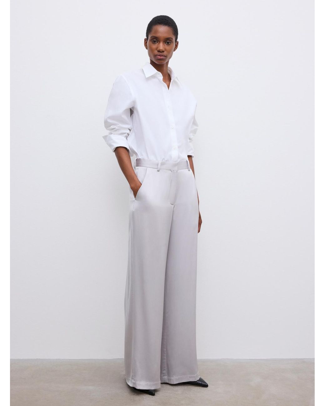 House of Dagmar White Wide Leg Trousers
