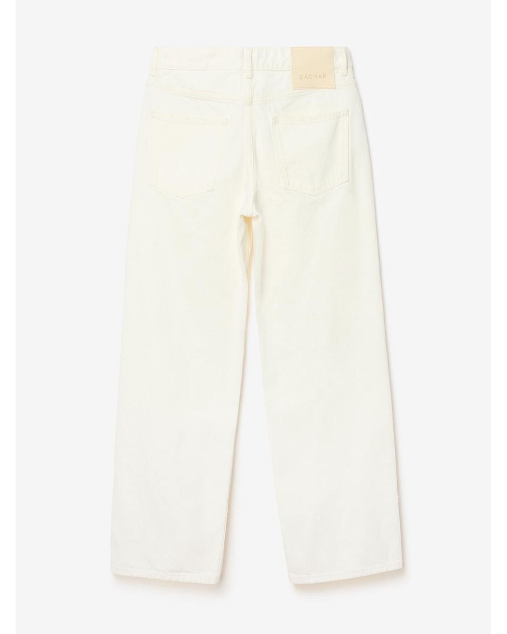 House of Dagmar White Cropped Distressed Denim