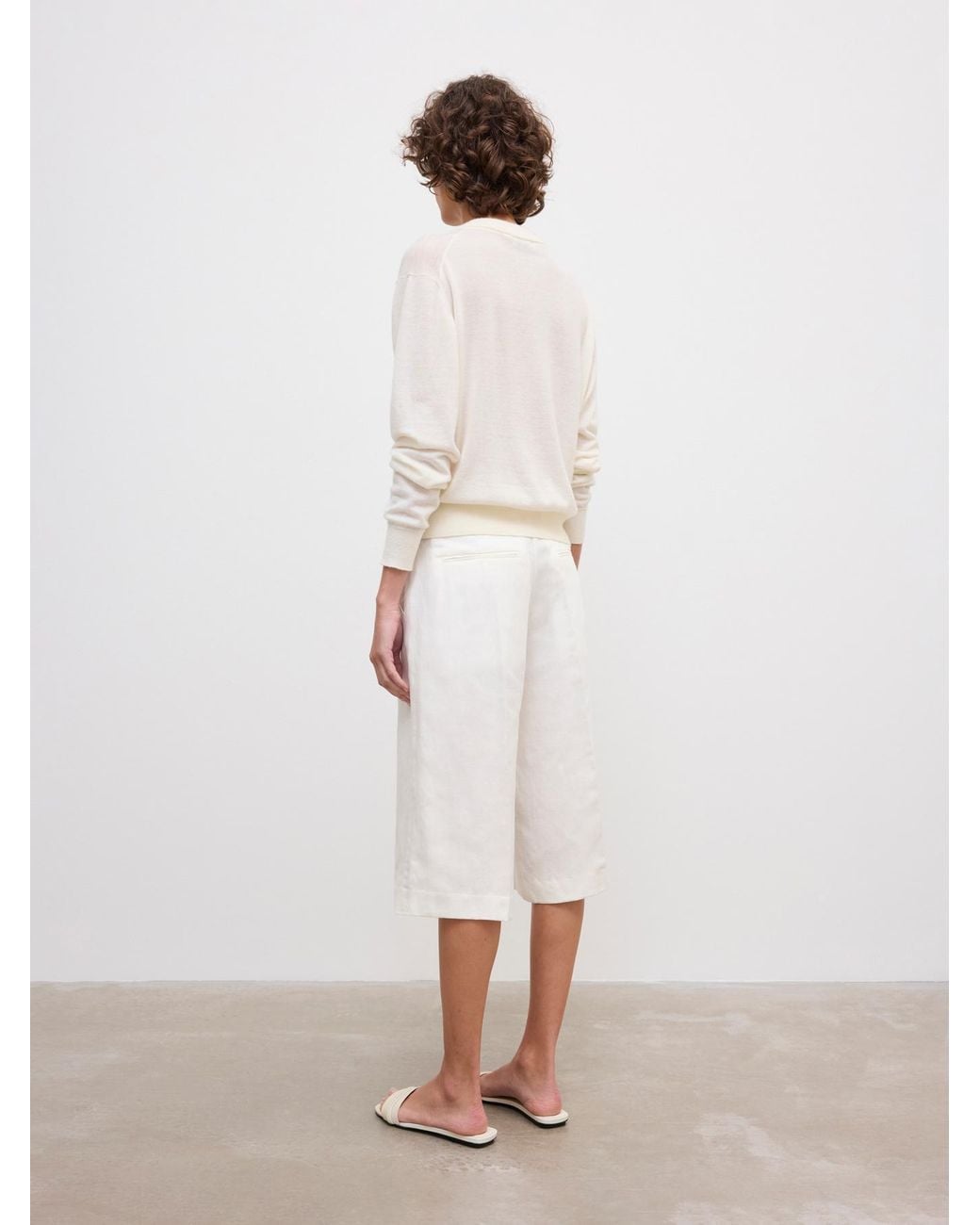 House of Dagmar White Relaxed Linen Shorts