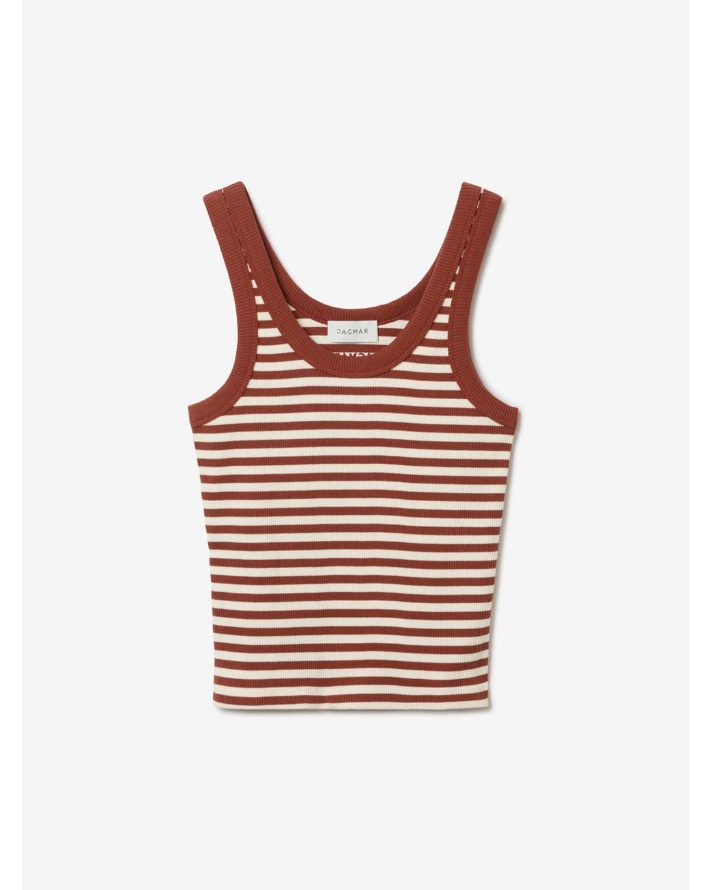 House of Dagmar White Ribbed Tank Top