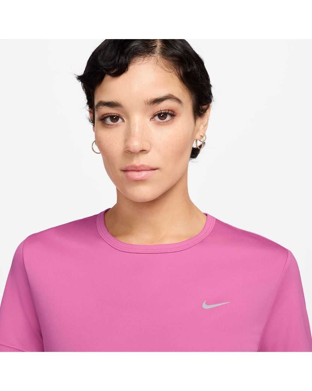 Nike Pink Tempo Dri-Fit Short-Sleeve Running Top