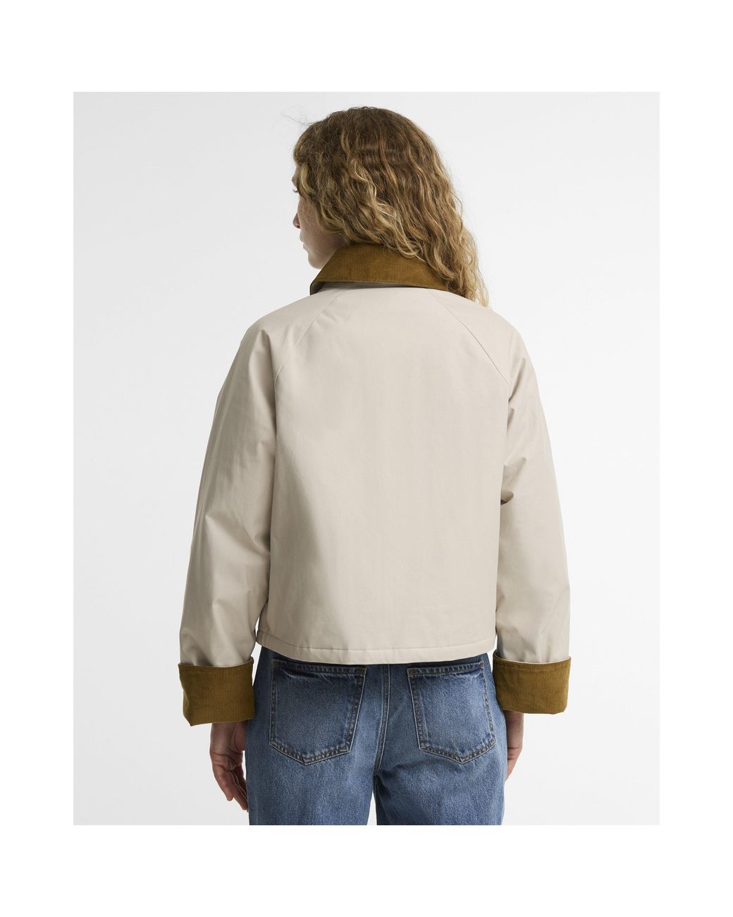 Barbour Natural Wendy Modern Heritage Cotton Cropped Barn Jacket