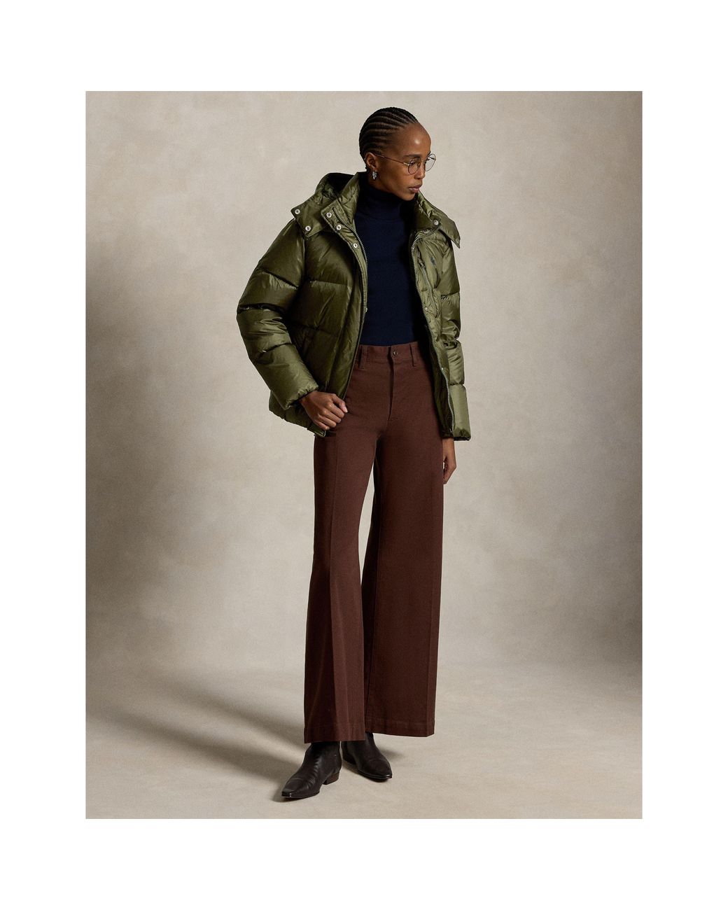 Polo Ralph Lauren Green Carly Duck Down Short Puffer Jacket