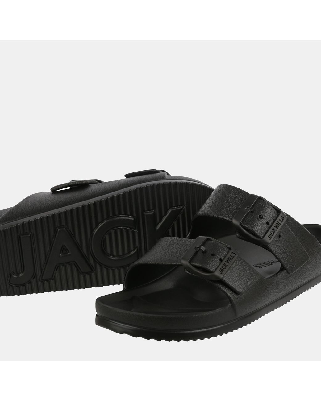 Jack Wills Black Two Strap Sandals