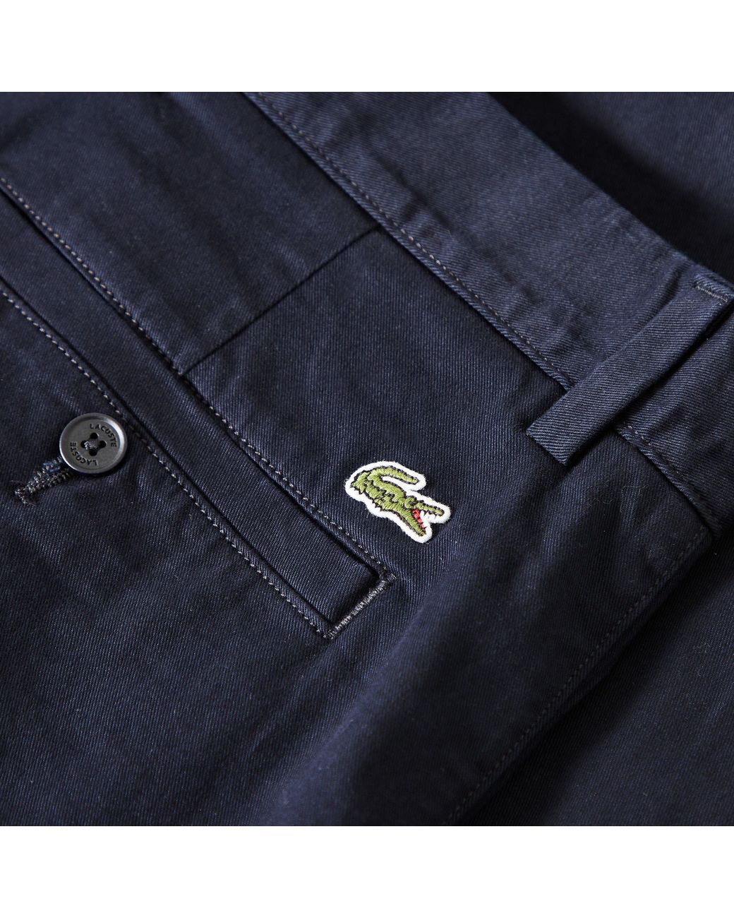 Lacoste Blue Cotton Slim Chinos for men