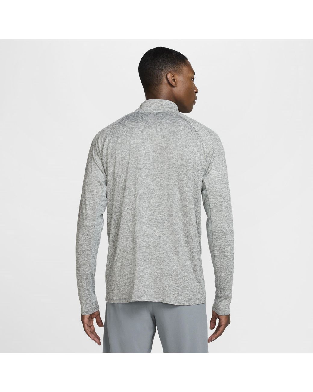 Nike Gray Stride Dri-Fit 1/4-Zip Running Top for men