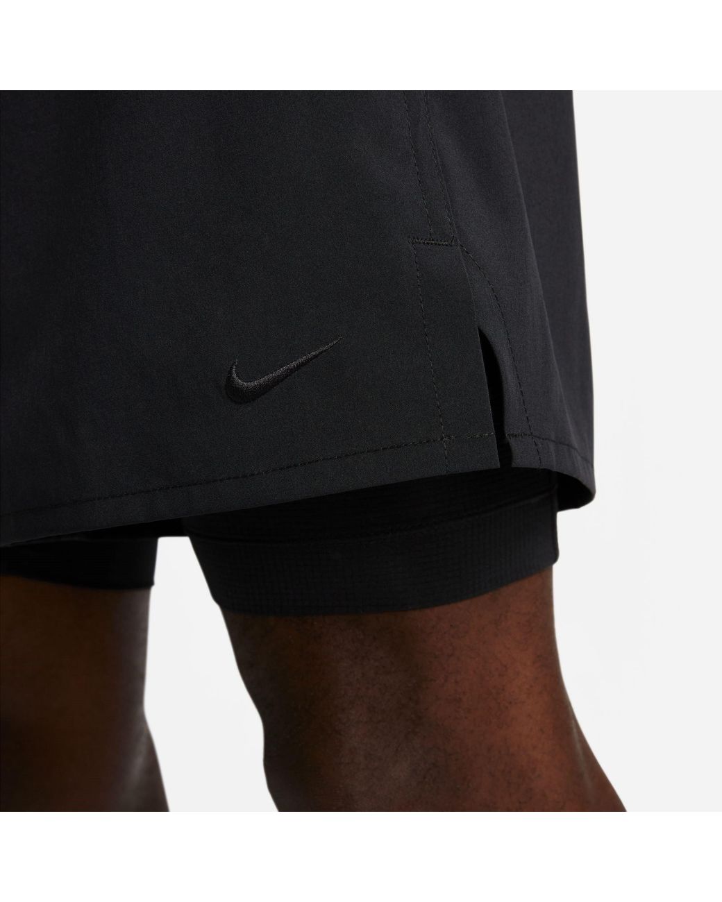 Nike Black Dri-Fit Unlimited 7 2-In-1 Woven Fitness Shorts for men
