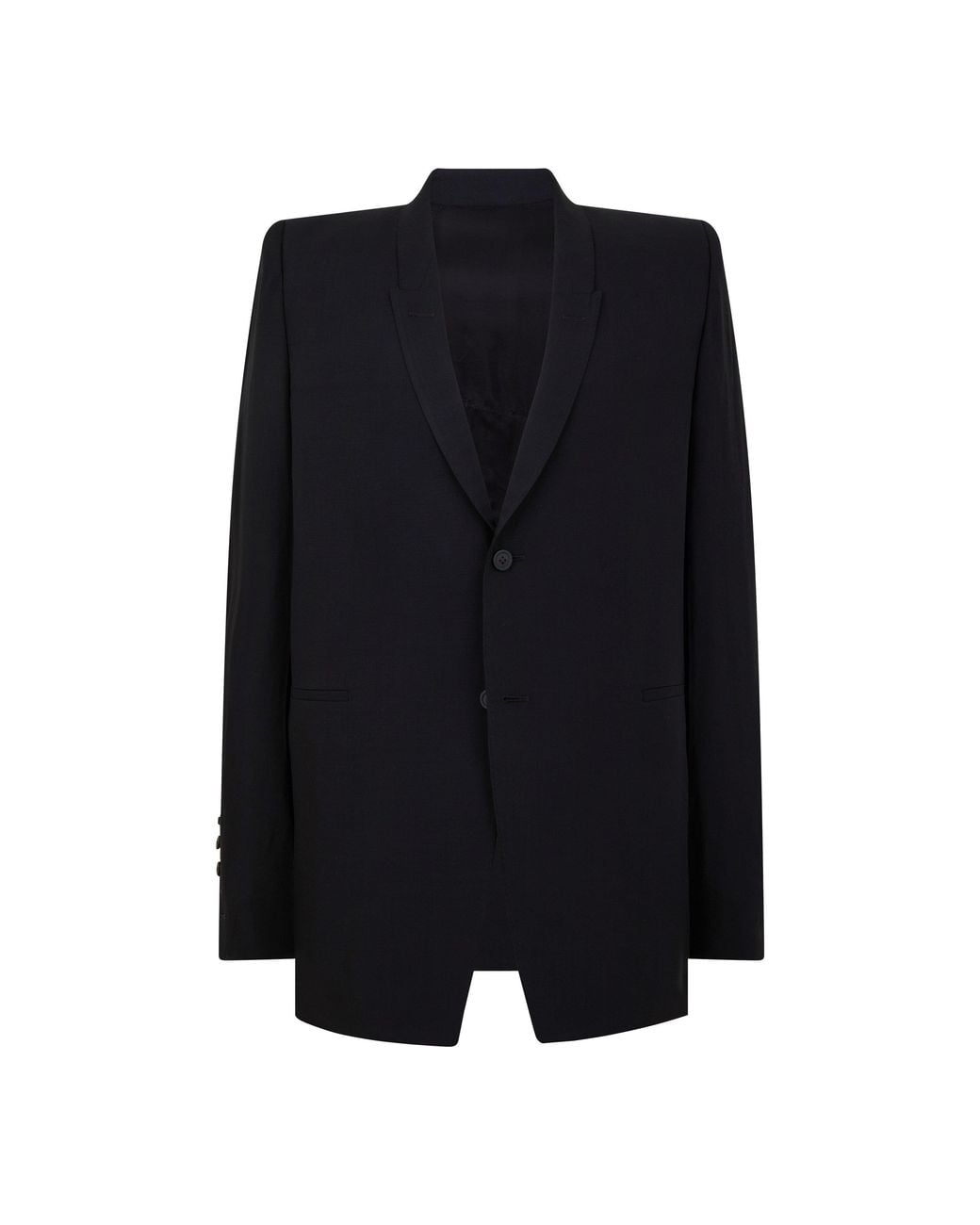 Rick Owens Black Hollywood Dirt Virgin Wool Long Sleeve Tailored Blazer for men