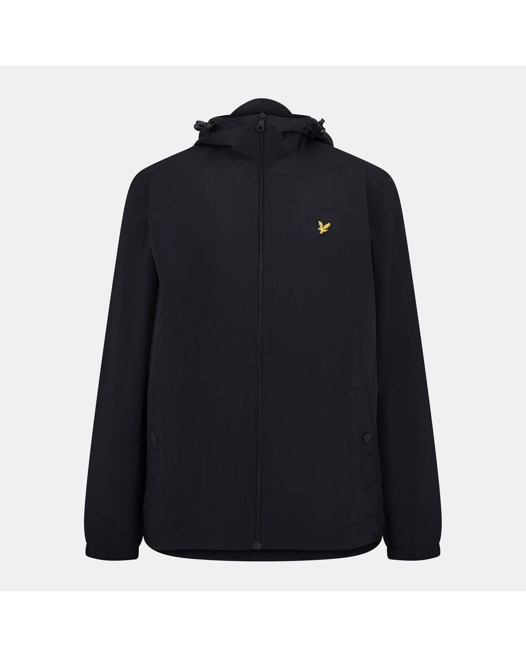 Lyle & Scott Blue Zip Through Cotton Wind Resistant Long Sleeve Hooded Rain Anorak for men