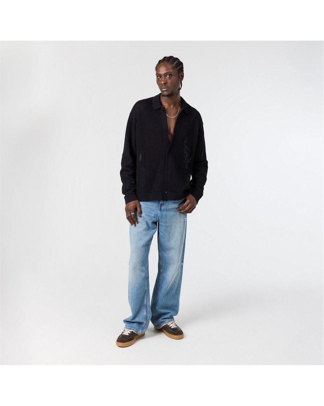 Represent Black Long Sleeve Plain Shirt for men