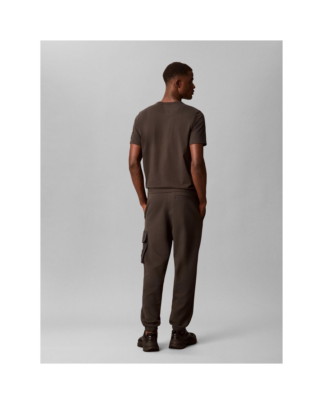 Calvin Klein Brown Badge Cotton Joggers for men
