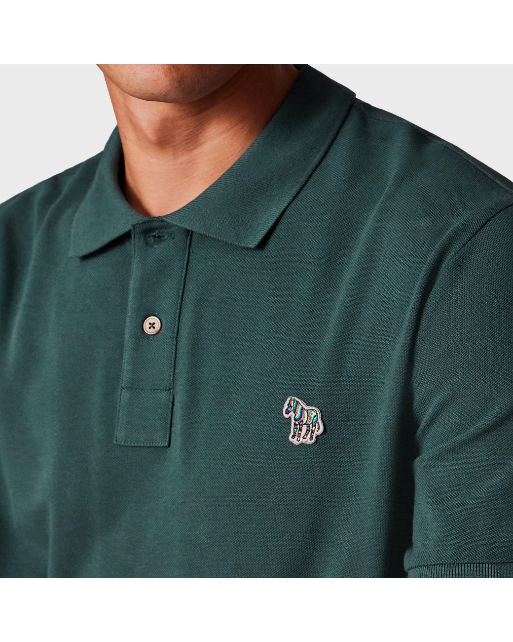 Paul Smith Green Regular Fit Zebra Polo Shirt for men
