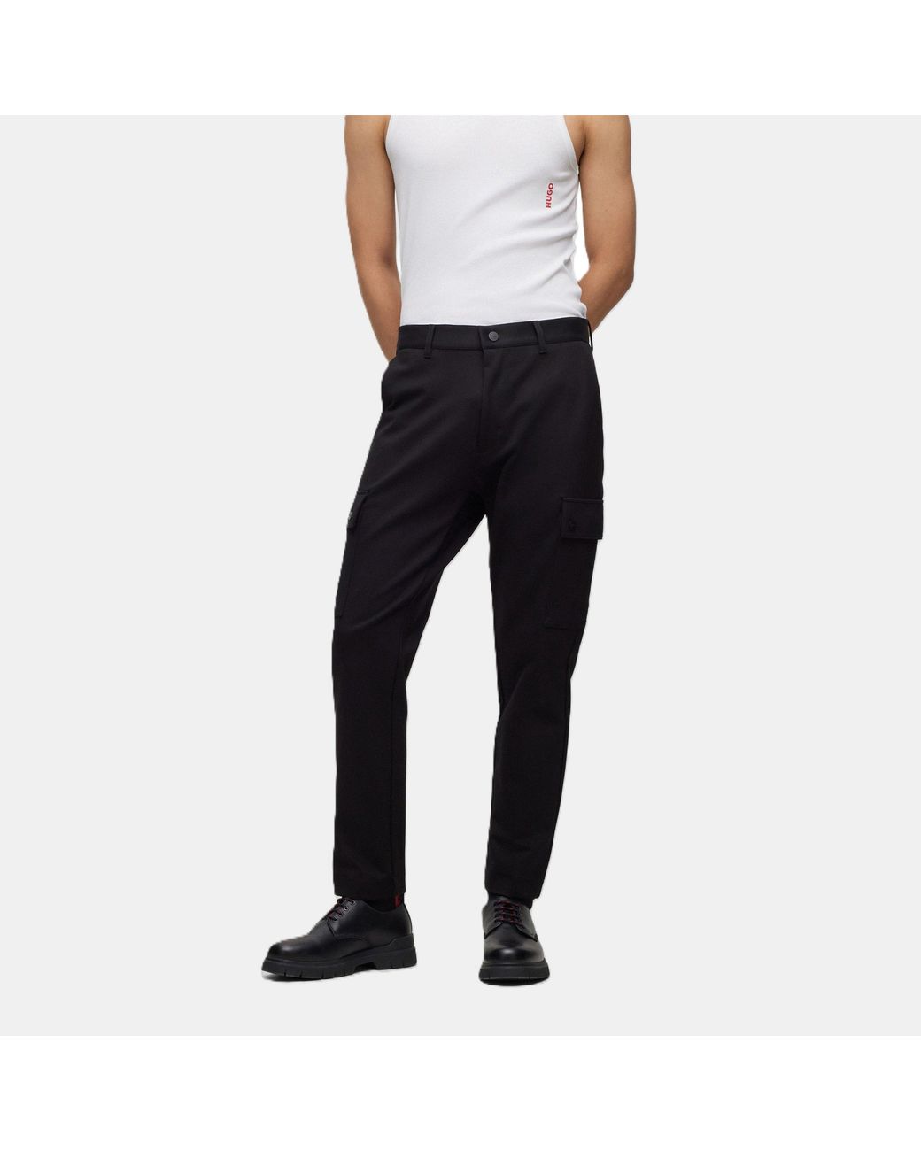 HUGO Black Slim Fit Trousers for men