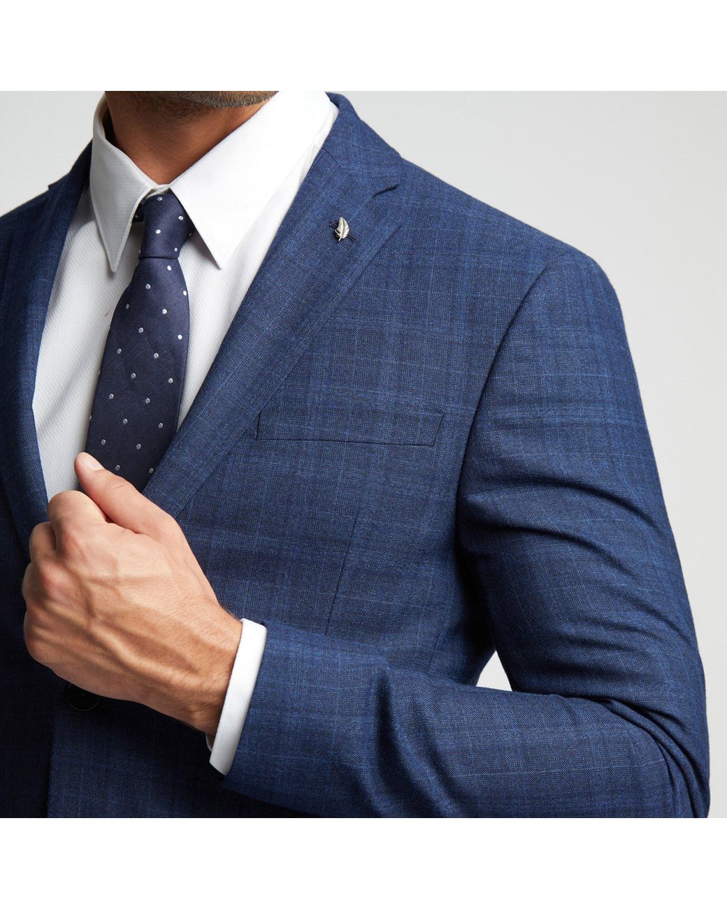 Ted Baker Blue Hoyle Check Slim Fit Suit Jacket for men