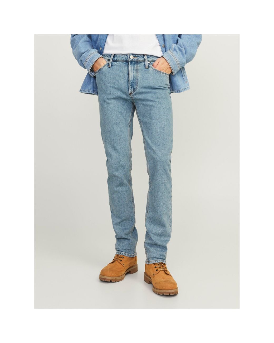 Jack & Jones Blue Clark Evan Straight Leg Jeans for men