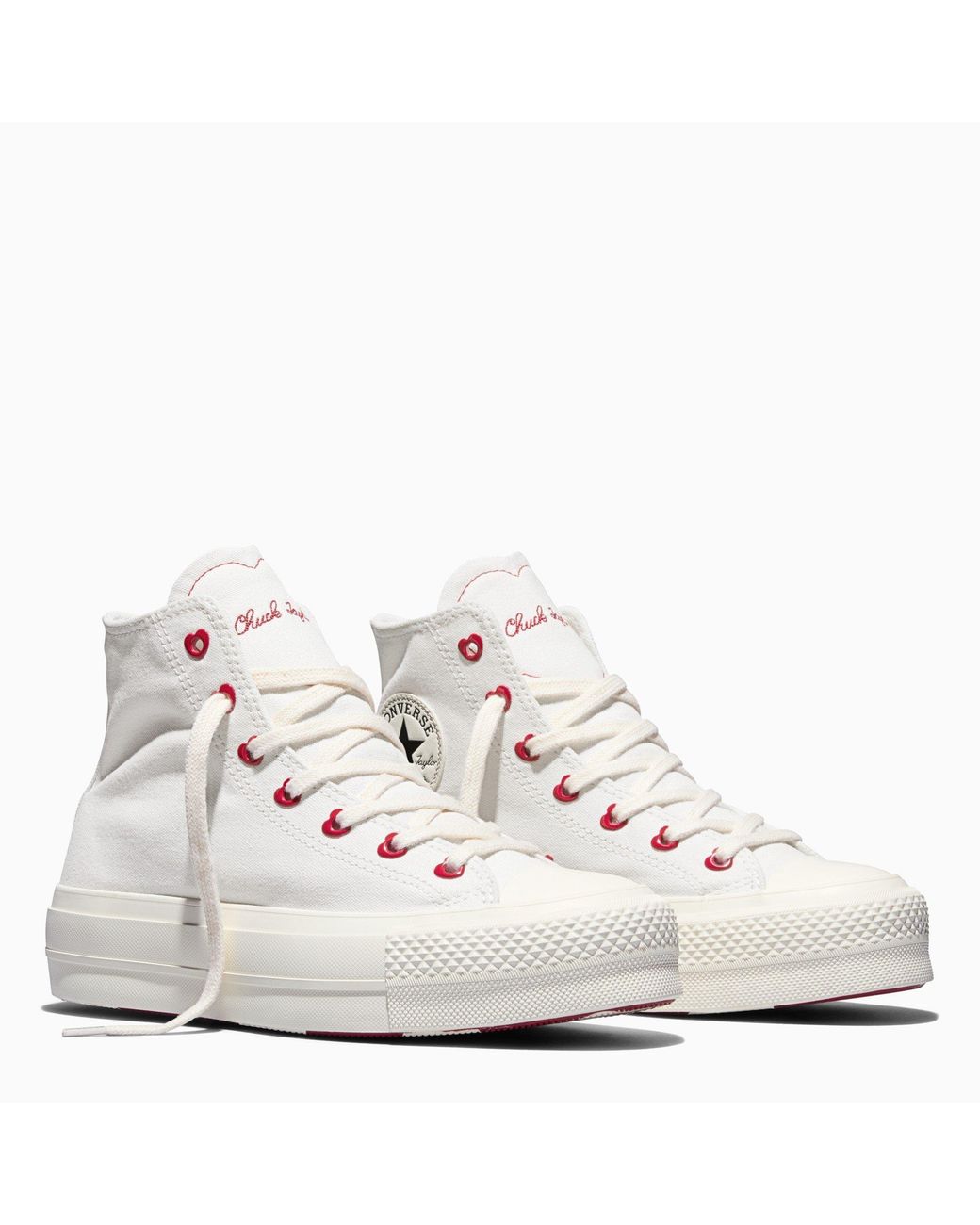 Converse White All Star Platform High Top Trainers
