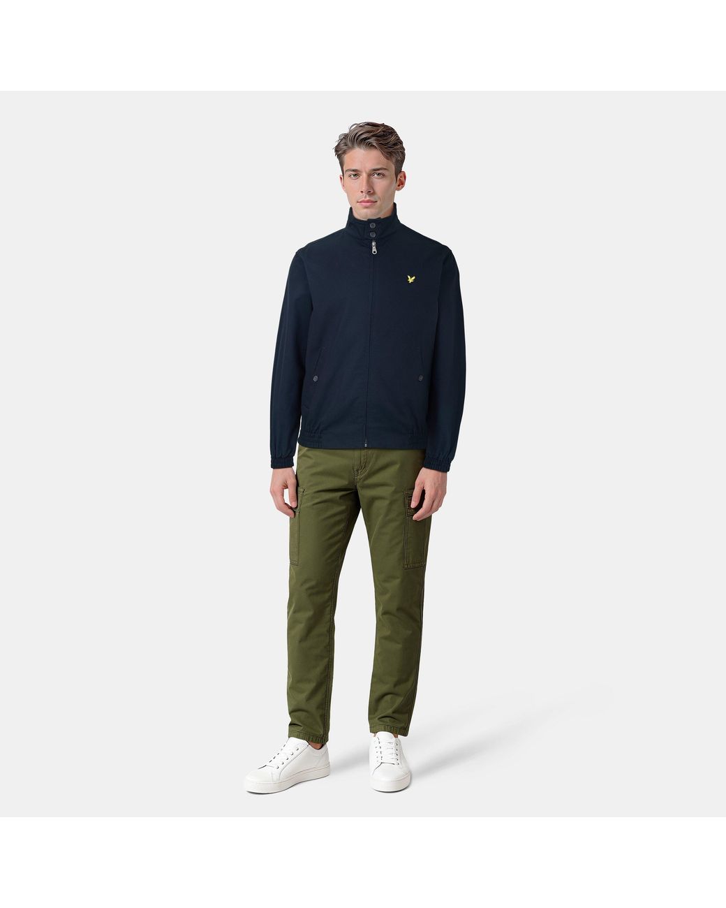 Lyle & Scott Blue Long Sleeve Zip Harrington Jacket for men