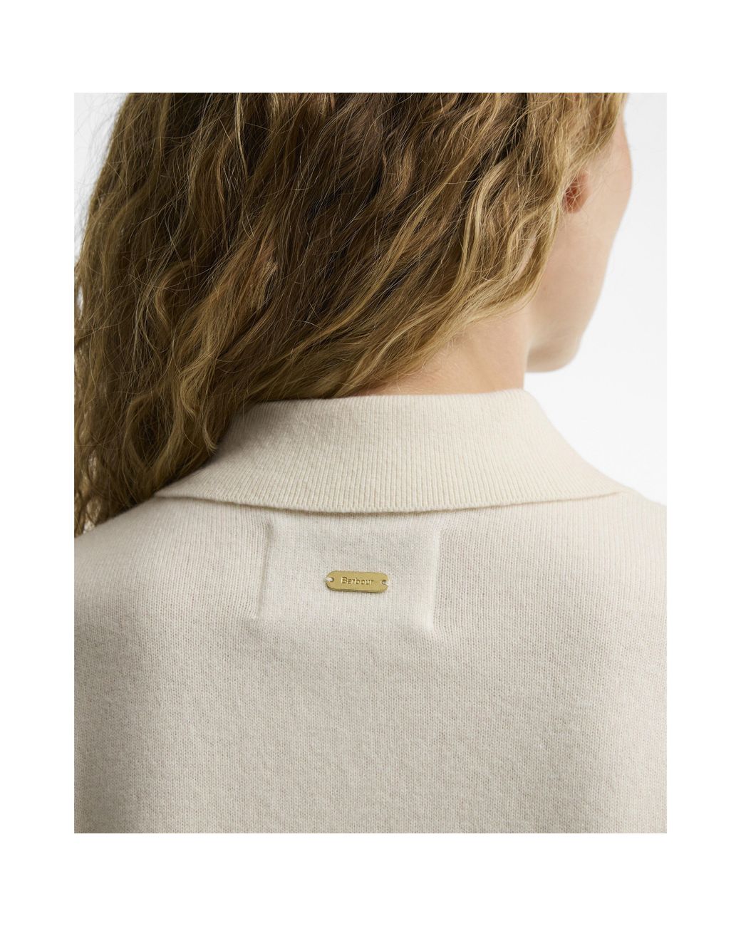 Barbour White Wynn Merino Wool Long-Sleeve Polo Shirt