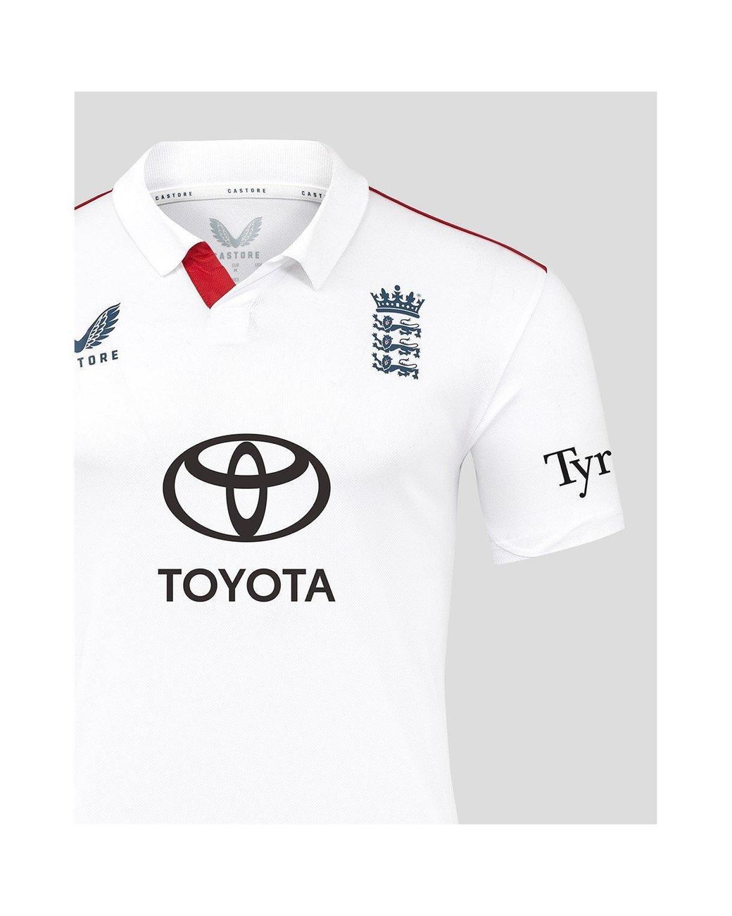 Castore White 26/27 England Cricket Test Shirt for men