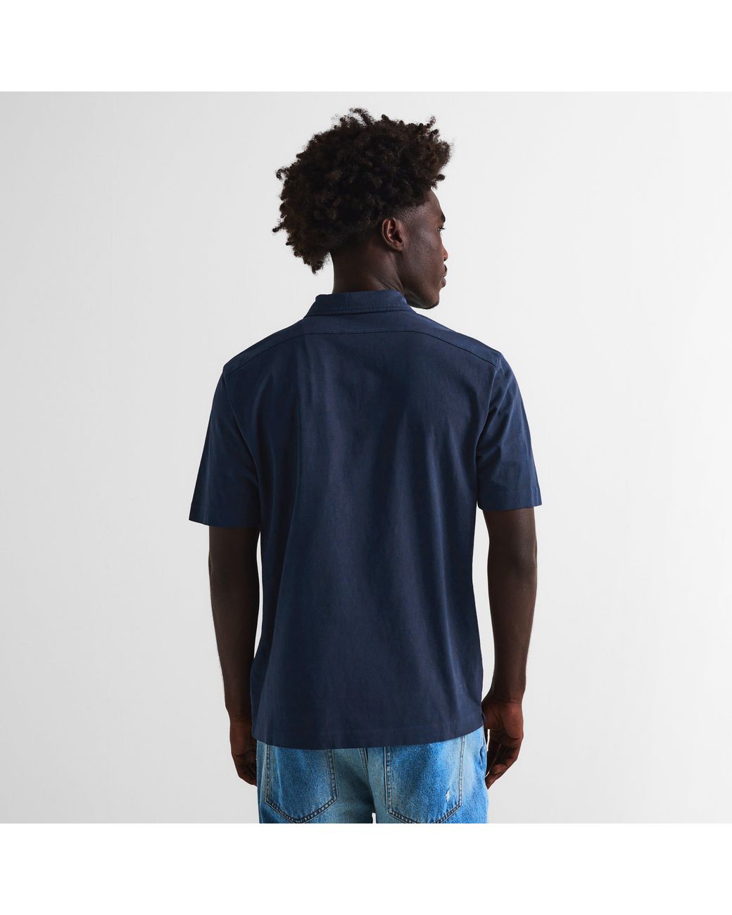 C P Company Blue Short Sleeve Polo Shirt for men