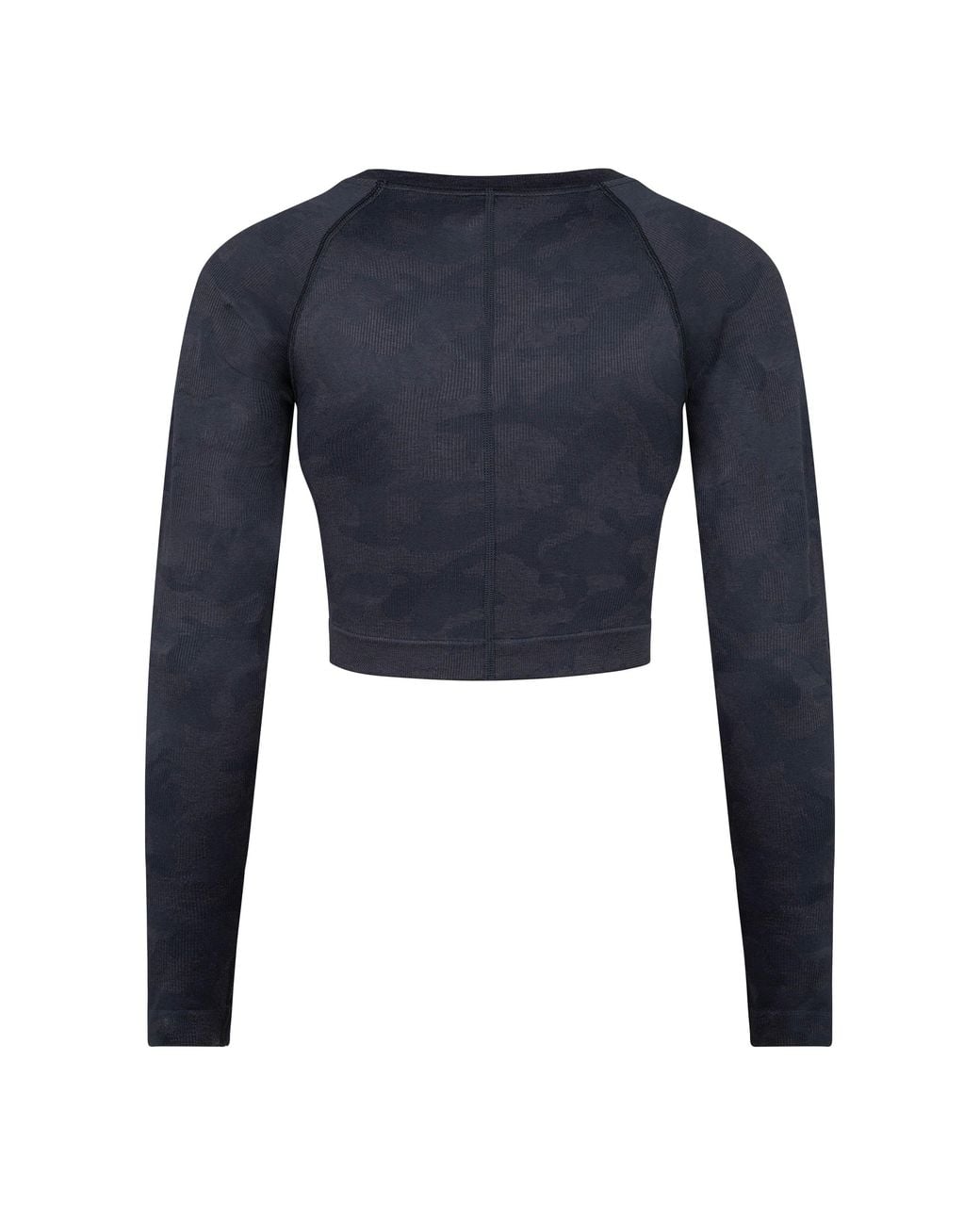 GYMSHARK Blue Adapt Camo Long-Sleeve Cropped Top